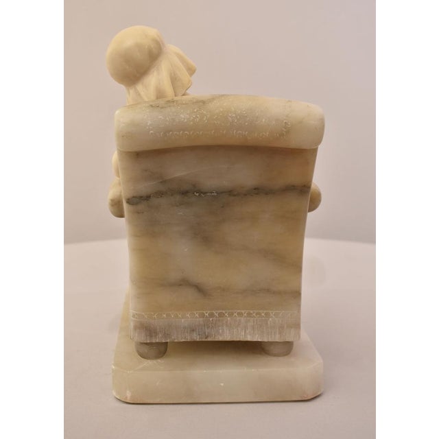 Antique Alabaster Sculptures Young Girl Sculpture with Dog by Giuseppe Gambogi, 1890s For Sale - Image 10 of 12