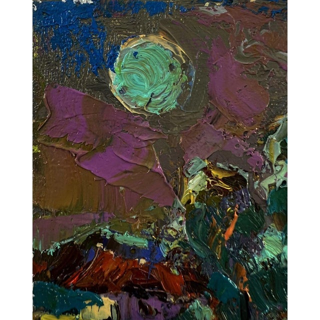 Oil Painting the Moon Shines Over the Field Oleksiy Ivanyuk For Sale - Image 6 of 8