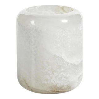 Bennour Polished Alabaster Stone Candle Holder, Large For Sale