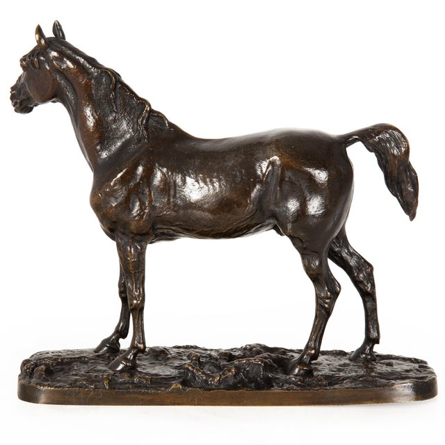 PIERRE-JULES MÊNE French, 1810-1879 "Ibrahim - Cheval Arabe Ramené d'Egypte no. 2" Sand-cast bronze with medium-brown...