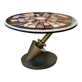 Italian Grand Tour Marble Specimen Center Table With Cantilever Base For Sale