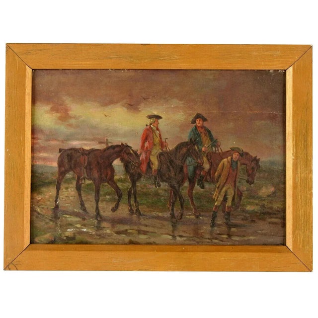 18th Century Soldiers on Horseback British School Oil on Board Framed For Sale - Image 13 of 13