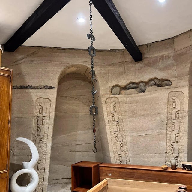 Metal 1950s Pepe Mendoza Patinated Brass Lamp Chain Mexico For Sale - Image 7 of 12