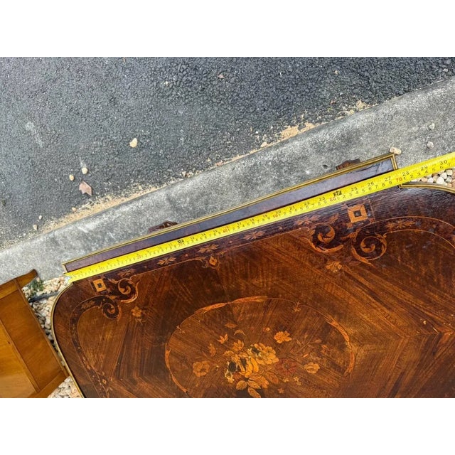 Antique French Napoleon III-style Marquestry Inlaid Coffee Table For Sale - Image 14 of 18
