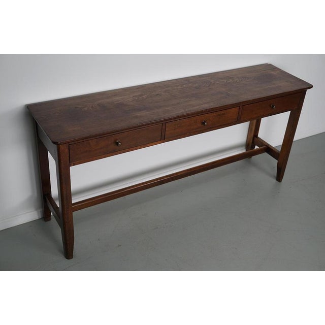 Early 20th Century Rustic Farmhouse French Elm Side Table For Sale - Image 10 of 18