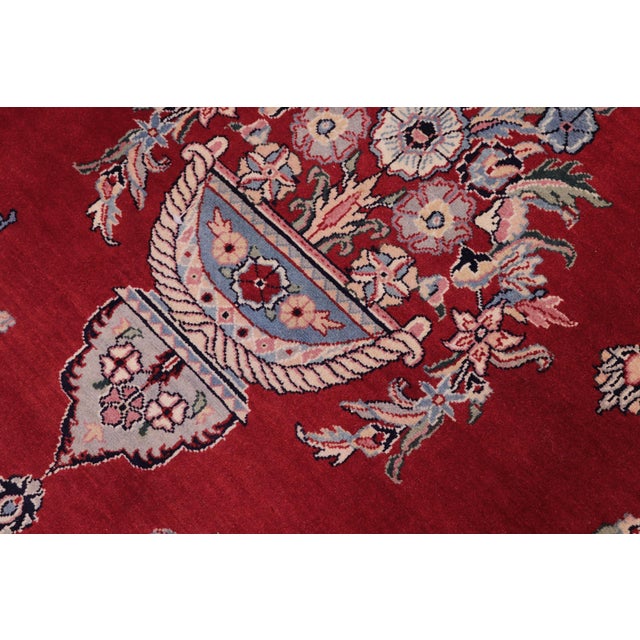 1990s Tabriz Pak-Persian Red/Black Wool Rug - 10'0'' X 14'7'' For Sale - Image 5 of 8