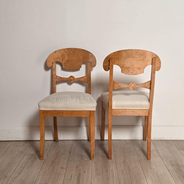 Pair of Biedermeier Side Chairs, 19th Century Swedish For Sale - Image 4 of 5