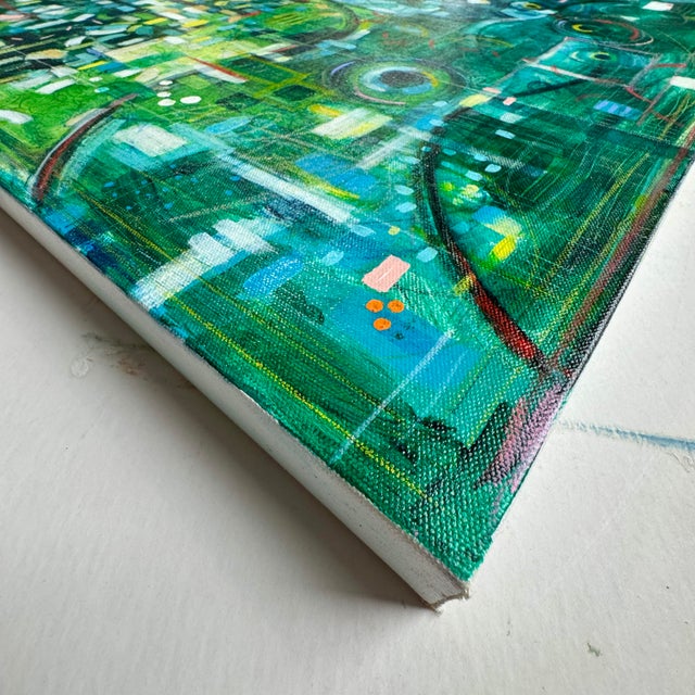 2020s "Modern Green" Abstract Acrylic Painting by Paula DeStefanis For Sale - Image 5 of 12