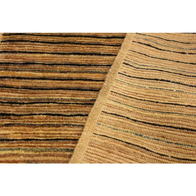 1990s 1990s Shabby Chic Gabbeh Tan/Green Hand-Knotted Wool Rug -2'9 X 4'10 For Sale - Image 5 of 8