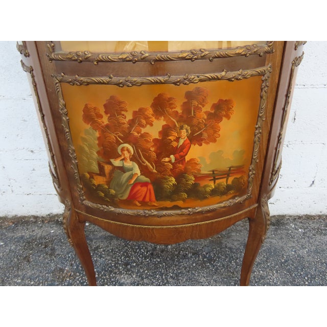 Mid 20th Century French Hand Painted Vitrine Display Curio Cabinet Cupboard 6344 For Sale - Image 5 of 18