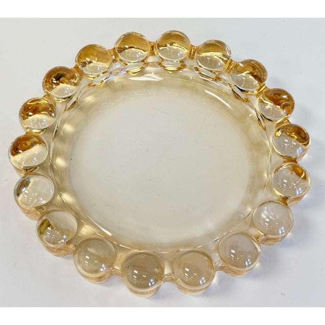 Mid-Century Modern Vintage MCM Yellow Glass Boopie Bubble Catchall or Ashtray For Sale - Image 3 of 5