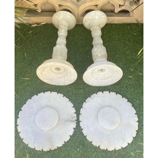 Pair of 1930s Italian Carved Alabaster Guéridon Side Tables For Sale - Image 18 of 18