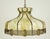Traditional Vintage Tan Slag Stained Glass Pendant Light With Brass Accents For Sale - Image 3 of 10