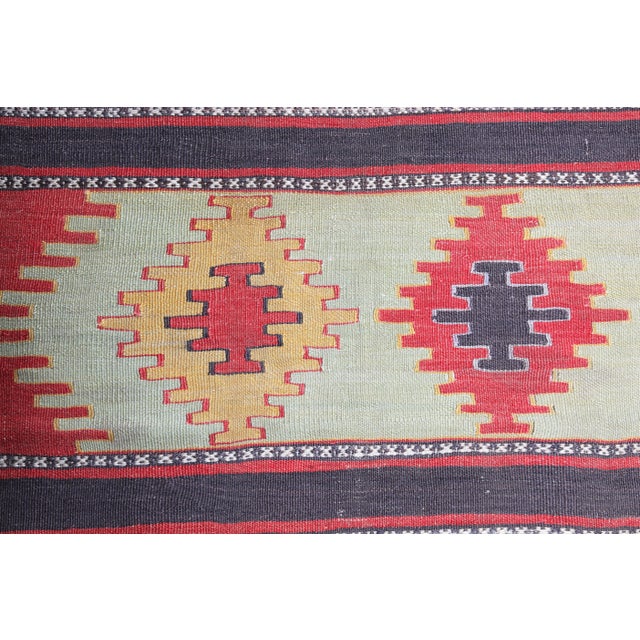 1950s 1950s Multi Soft Colors Vintage Turkish Kilim Rug-5' 7'' X 10' 7'' For Sale - Image 5 of 12