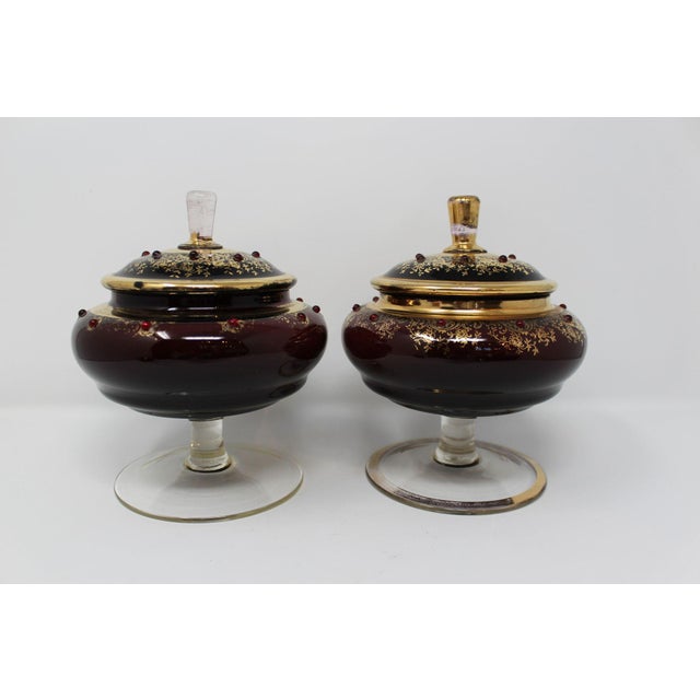 1960s Vintage Venetian Compotes - a Pair For Sale - Image 5 of 5