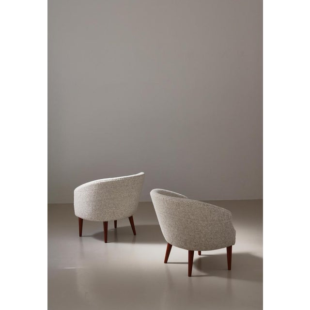 Wood Set of Danish Art Weaving Lounge Chairs attributed to Illums Bolighus, Copenhagen, 1950s For Sale - Image 7 of 16