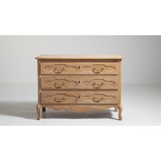 Wood Louis XV Oak Chest of Drawers, Rococo Style, France, Circa 1970 For Sale - Image 7 of 16