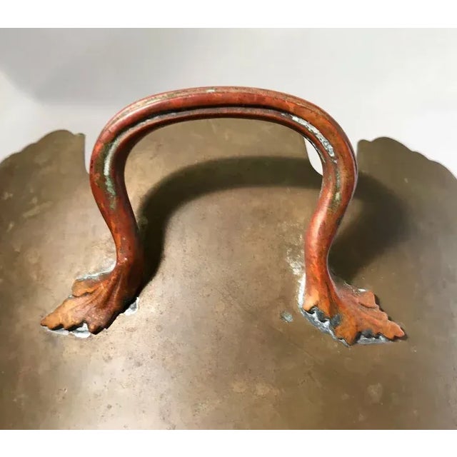19th Century Antique 19th Century French Brass & Copper Round Planter For Sale - Image 5 of 10