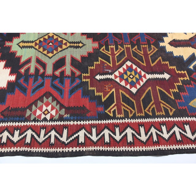 Antique Colorful Handwoven Caucasian Kuba Shirvan Kilim Rug - 6' 1'' X 10' 7'' For Sale - Image 4 of 14