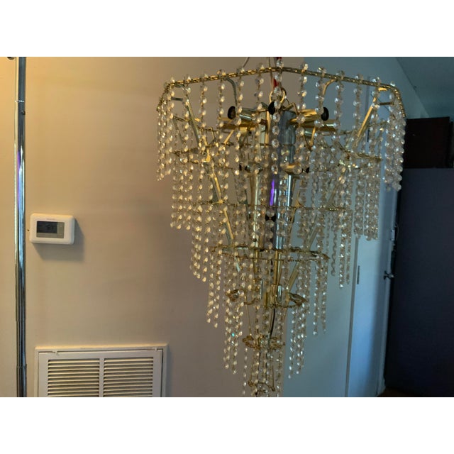 Vintage 1970s Art Deco Style Chandelier For Sale - Image 11 of 12