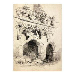 1880s Gothic Architectural Drawing