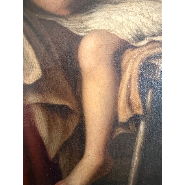 Large Antique European Oil Painting 19th Century Interior Genre Scene Children For Sale - Image 10 of 18