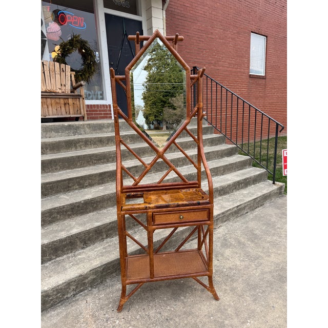 Maitland Smith Burnt Bamboo English Style Hall Tree For Sale In Richmond - Image 6 of 12