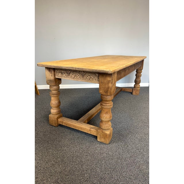 19th Century 19th Century English Oak Dining Table For Sale - Image 5 of 9