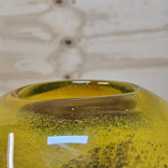 Mouth-Blown Studio Glass Vase in Yellow Tones attributed to Ioan Nemtoi, 2000s For Sale - Image 17 of 18