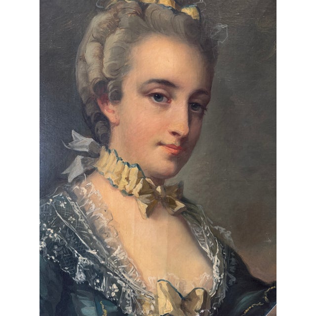 Antique French Noble Portrait, Mdm. Pompadour, Painting For Sale In Dallas - Image 6 of 7
