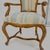Wood Carved Striped Upholstery Tall Backs Carved Walnut Scallop Design Decorated - A Pair For Sale - Image 7 of 12