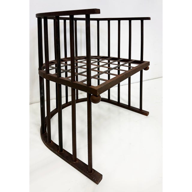 Modern Modern Josef Hoffmann-Style Iron Barrel Armchairs, Pair For Sale - Image 3 of 7