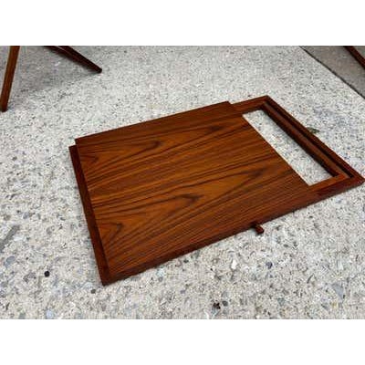 Mid-Century Modern Mid 20th Century Illum Wikkelso Folding Table Set for CFC Silkeborg For Sale - Image 3 of 12