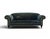 George Smith Tight Back Fixed Seat Elverdon Sofa and Loveseat in blue velvet on turned legs and chrome casters with chrome...