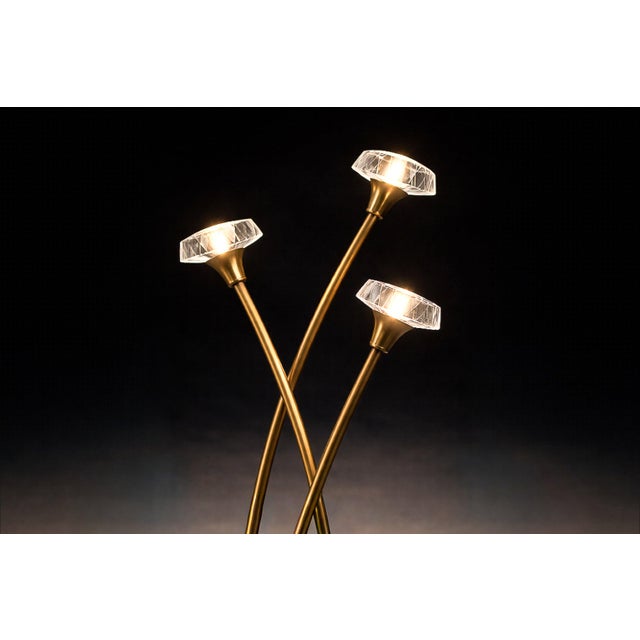 Mid-Century Modern Brazilian Modern Sculptural Bamboo Form Floor Lamp in Gilded Brass, Brazil, 1960s For Sale - Image 3 of 10