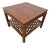 1960s MCM Ming Style Wood Coffee / End Table With Open Geometric Fretwork Lower Shelf For Sale