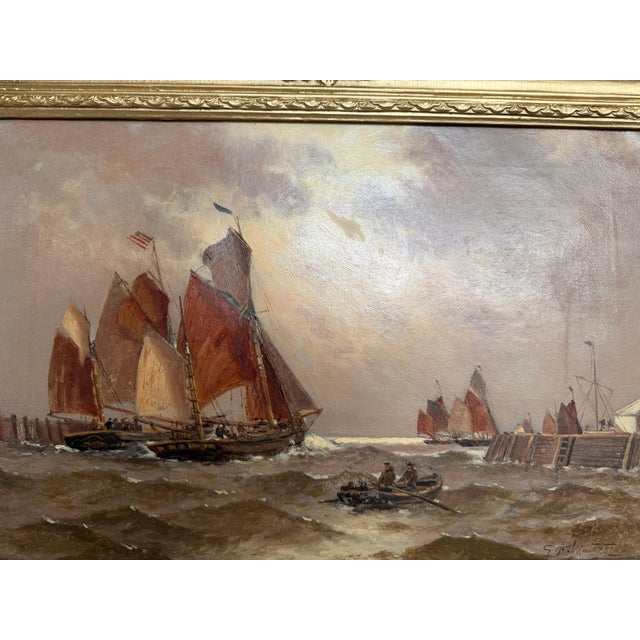 1868 George Anthony Waterstone British Antique Oil Painting Maritime Seascape For Sale - Image 11 of 15