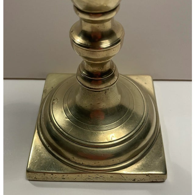 Antique Spanish Brass Candlestick For Sale - Image 4 of 5