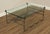 Custom Quality Wrought Iron Frame Coffee Table with Thick Scalloped Edge Glass Top, in the Style of Diego Giacometti