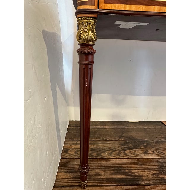 Theodore Alexander Mahogany Desk With Cast Brass Accents and Two Drawers For Sale In Philadelphia - Image 6 of 12