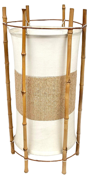 Bamboo, Rattan and Cotton Table or Floor Lamp in the Style of Louis Sognot, Italy, 1960s
