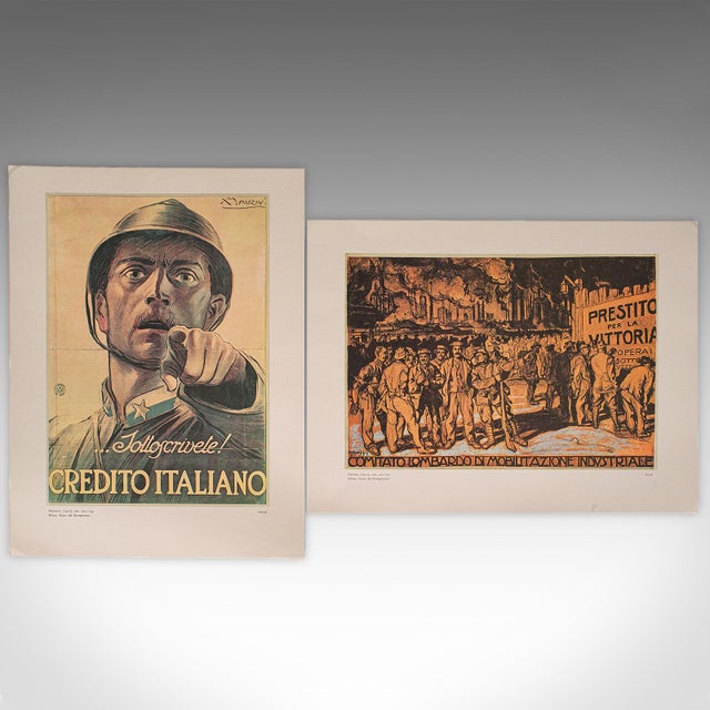 Vintage Folio of 12 Posters, Italian, Prints, Wwi Propaganda, Art Exhibition Set For Sale - Image 10 of 12