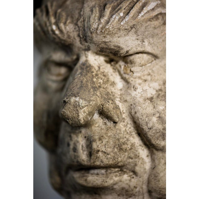 Plaster sculpture depicting a man's head from the 1960s. The sculpture depicts a mature man with pronounced features,...