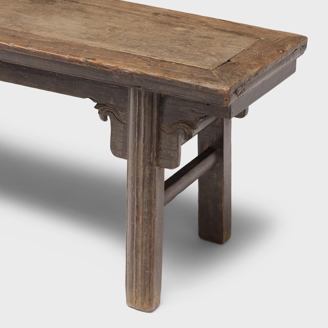 Chinese Orchid Flower Splayed Leg Bench, C. 1800 For Sale - Image 4 of 5