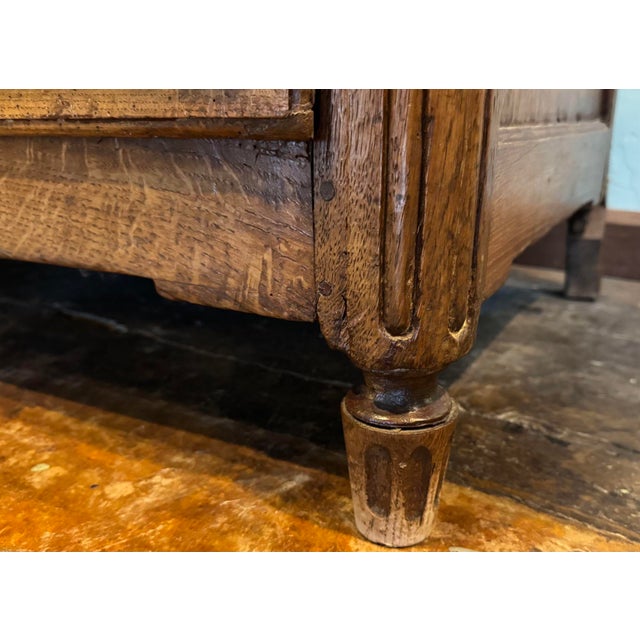 Stately 19th Century French Oak Antique Chest of Drawers With Brass Drawer Pulls For Sale - Image 12 of 12