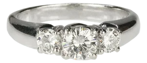 Late 20th Century Diamond Three Stone Ring, Size 7
