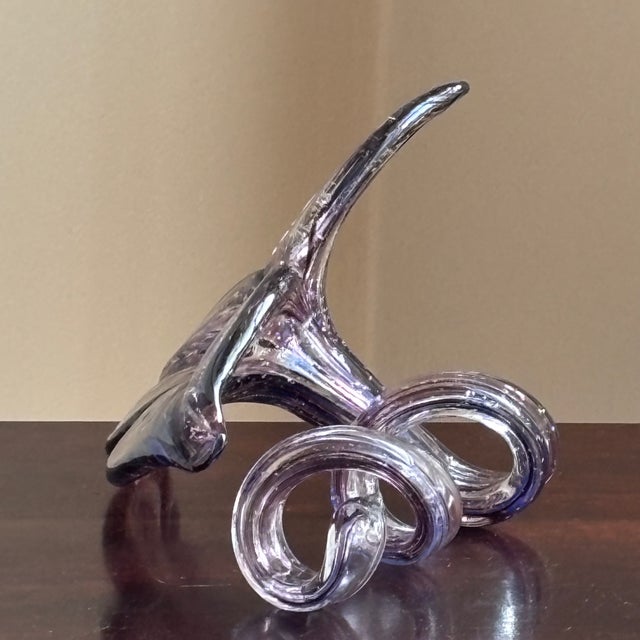 Murano Vintage Murano Hand-Blown Italian Art Glass Flower Sculpture For Sale - Image 4 of 17