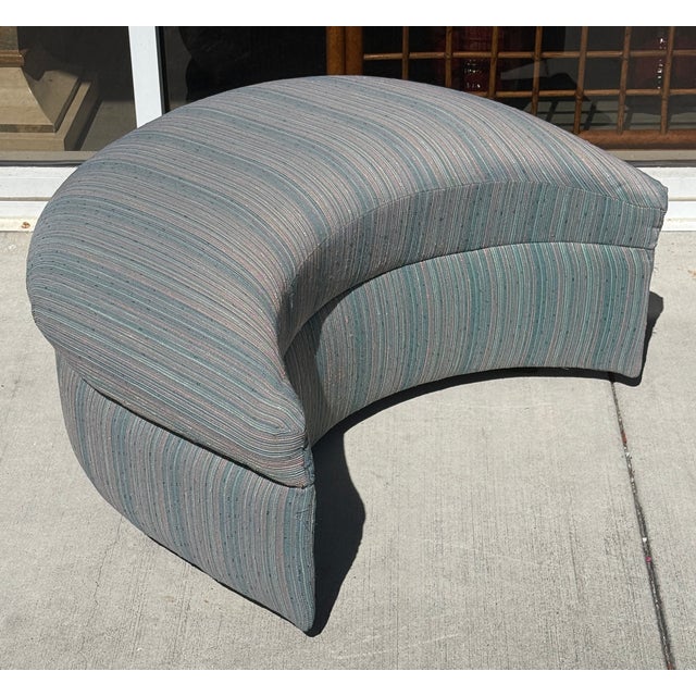 Art Deco Postmodern Chair With a Matching Crescent-Shaped Ottoman From 80's For Sale - Image 3 of 8