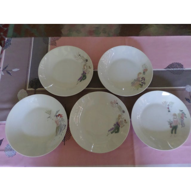 This is a extremely Rare Vintage Mid Century Modern set of 5 Soup Bowls produced by Rosenthal of Germany in the 1950s and...