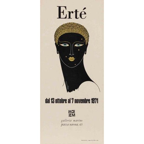 Ertè - Exhibition Poster is a vintage offset and screen print realized in 1971. The artwork was realized in the occasion...